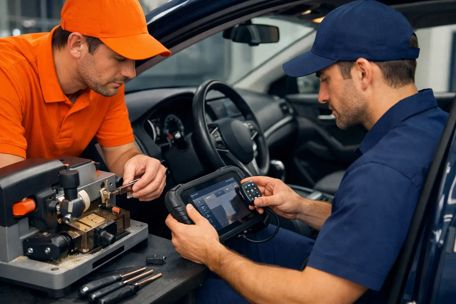 Professional auto key replacement and programming by Replacement Auto Key Los Angeles CA using precision tools