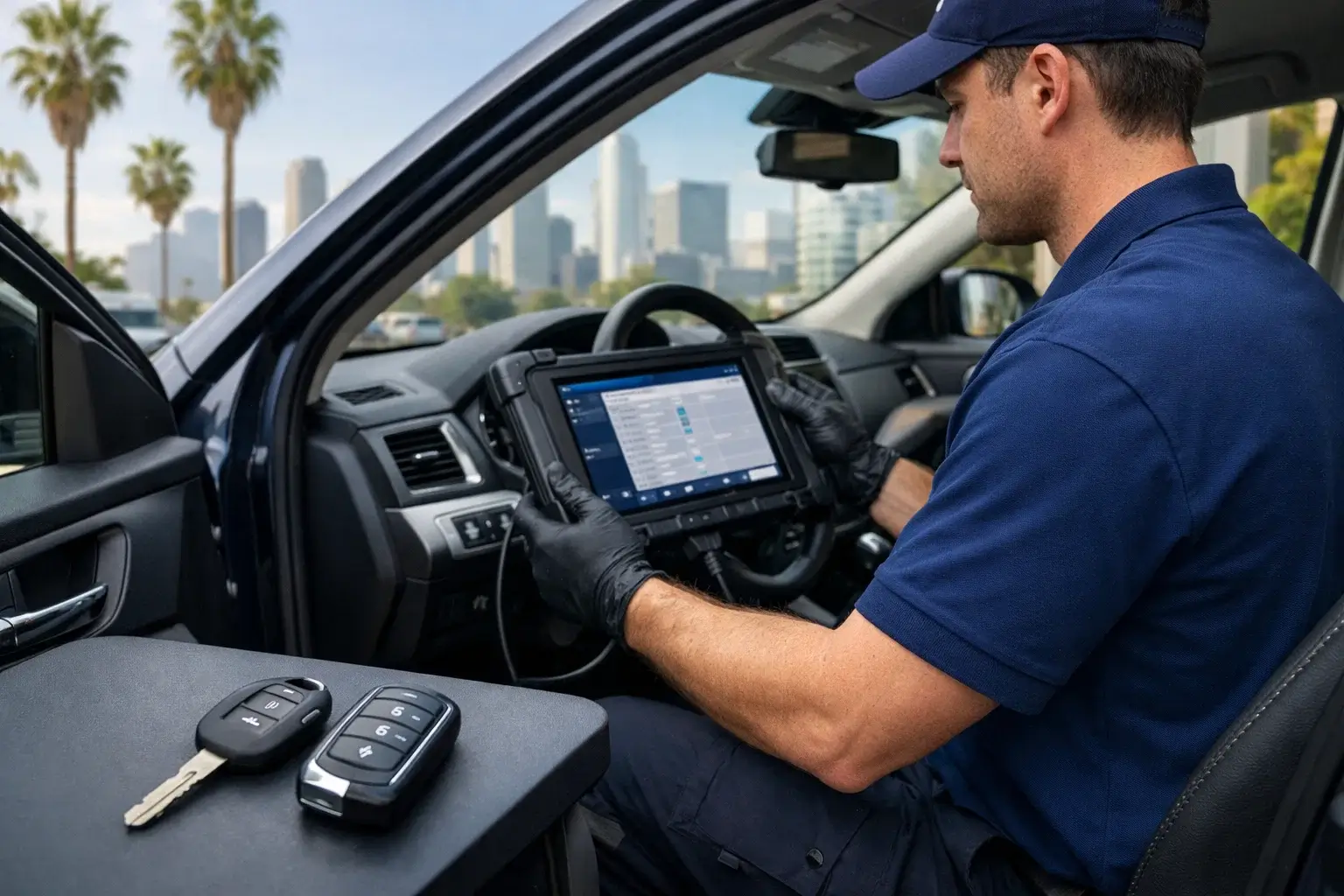 Auto key replacement and key programming service by Replacement Auto Key Los Angeles CA using advanced diagnostic tools